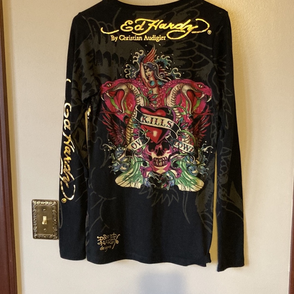 Ed Hardy Size Medium with Rhinestones